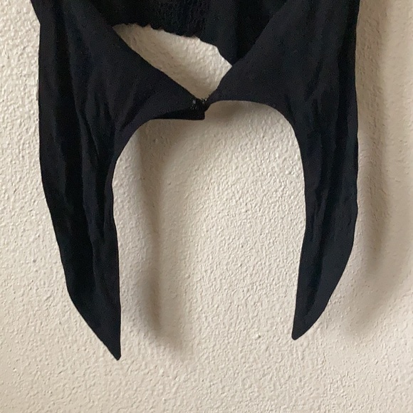 Skylar + Madison Tie Front Crop Festival Tank Black Large - Picture 7 of 13
